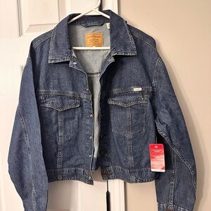 Levi Strauss Signature Indigo Blue Denim Jacket Women’s Easy Trucker Sz L